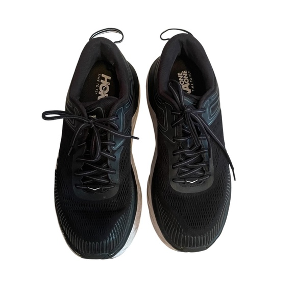 HOKA One One Bondi 7 Men’s Black and White Running Shoe Size 8.5 - Picture 3 of 11